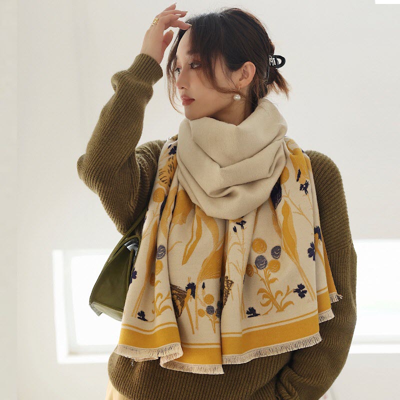 Khăn quàng cổ cao cấp len Cashmere cho nữ KQ-WD03 làm quà tặng