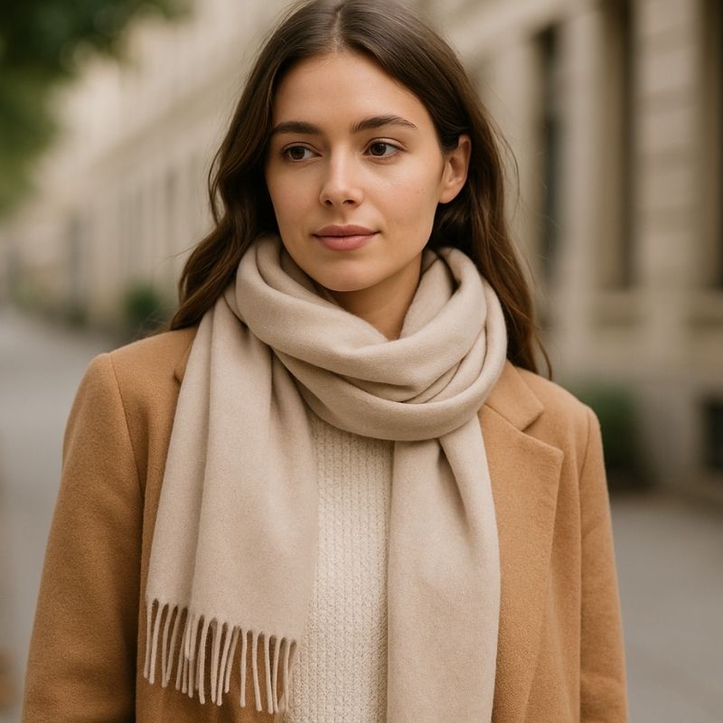 cách quàng khăn len cashmere 